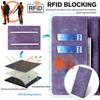 For iPhone 15 RFID Blocking Leather Wallet Stand Phone Case Magnetic Closing Anti-fall Cover