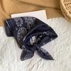 Neck small square scarf flower literary retro scarf headband headscarf silk scarf high sense fashion versatile scarf shawl