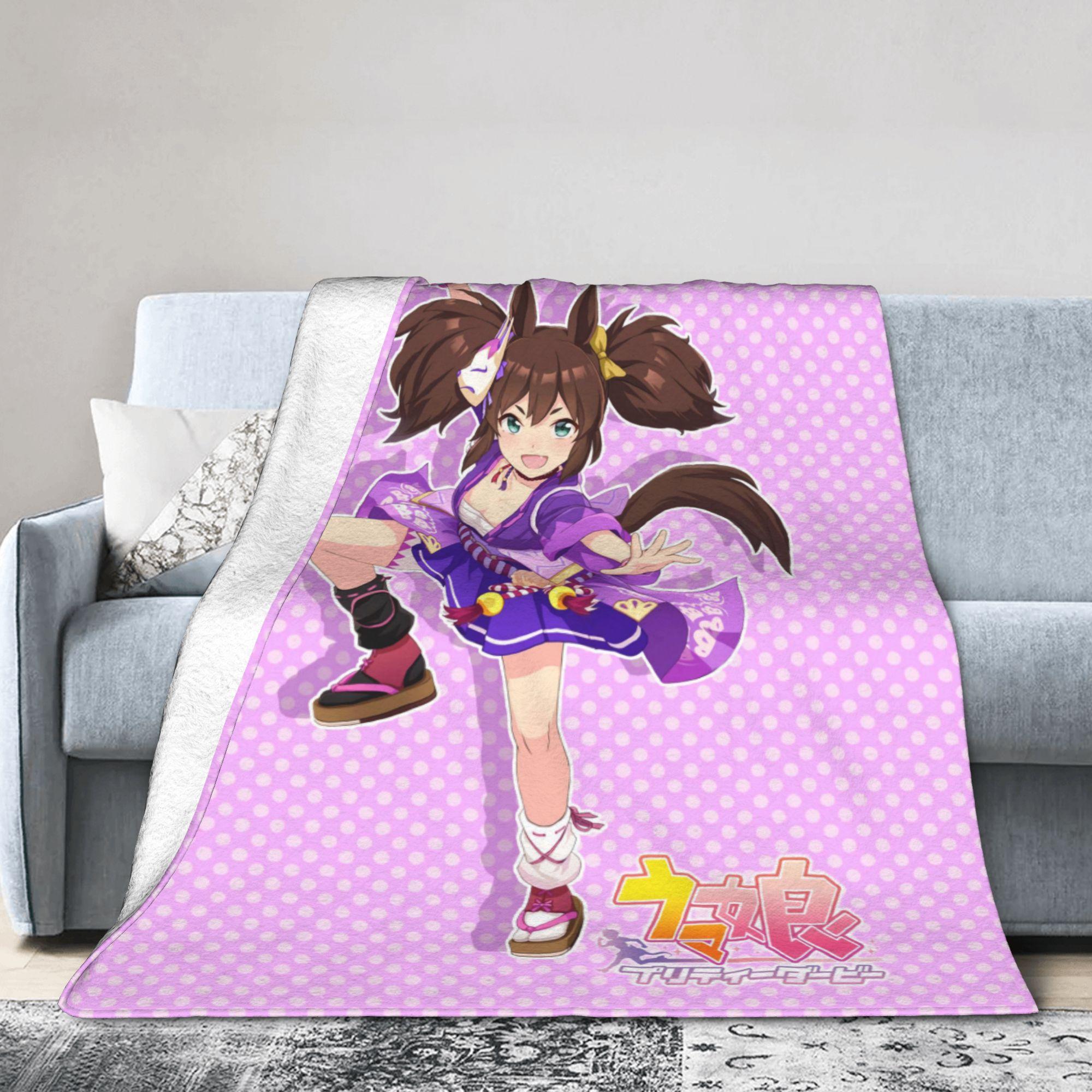 

Soft Warm BlanketGirls Boys Camping Daring Heart UmaMusume Pretty Derby Throw Blanket Flannel For Bedroom Funny Sofa Bed Cover 30x40in
