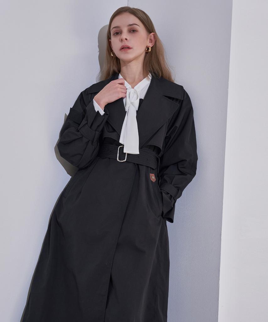 Lenic&Mccoy Back Banding Belt Collar Slit Trench Coat Mm03By200Hjy
