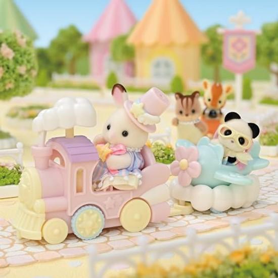 Sylvanian Families Amusement Park Ride Set - Train Airplane- C-79 ST Mark Certified Ages 3 Up Toy Dollhouse EPOCH