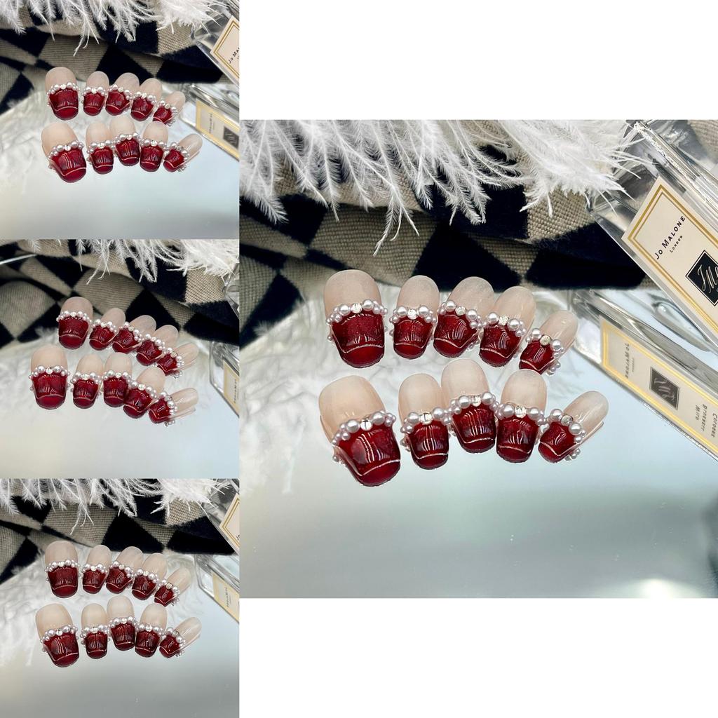 Fashionable Red Nail Art Stickers Xs S M L Sizes Handcrafted Beauty Chinese Brand Elevate Your Style