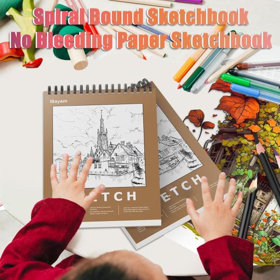 

Книга для эскизов в твердом переплете, спиральная проволока, 100 листов, бескислотная плотная бумага, художник, студент, эскиз, рисунок, письмо, альбом для рисования, художественные принадлежности