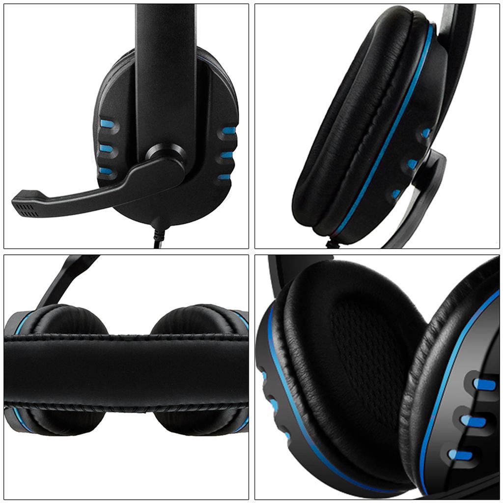 3.5mm Wired Gaming Headphones Over Ear Game Headset Noise Canceling Earphone with Microphone Volume Control for PC