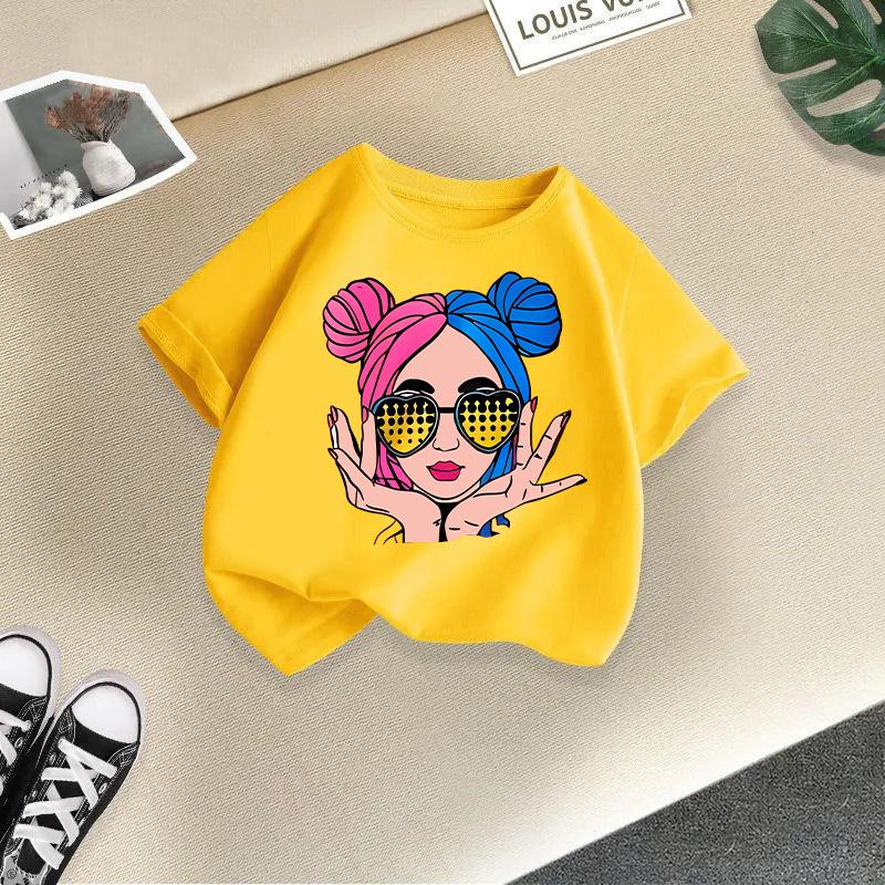 Kid T Shirt Cool Girl Printed Children T-shirt Kids 100% Cotton Clothes 2-13Y T-shirt Top Boys Girls Baby Tee
