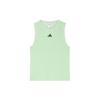 Tennis Match Tank Top Solid Color Logo Round Neck Sports Vest Women Tops Light-Green IP1957