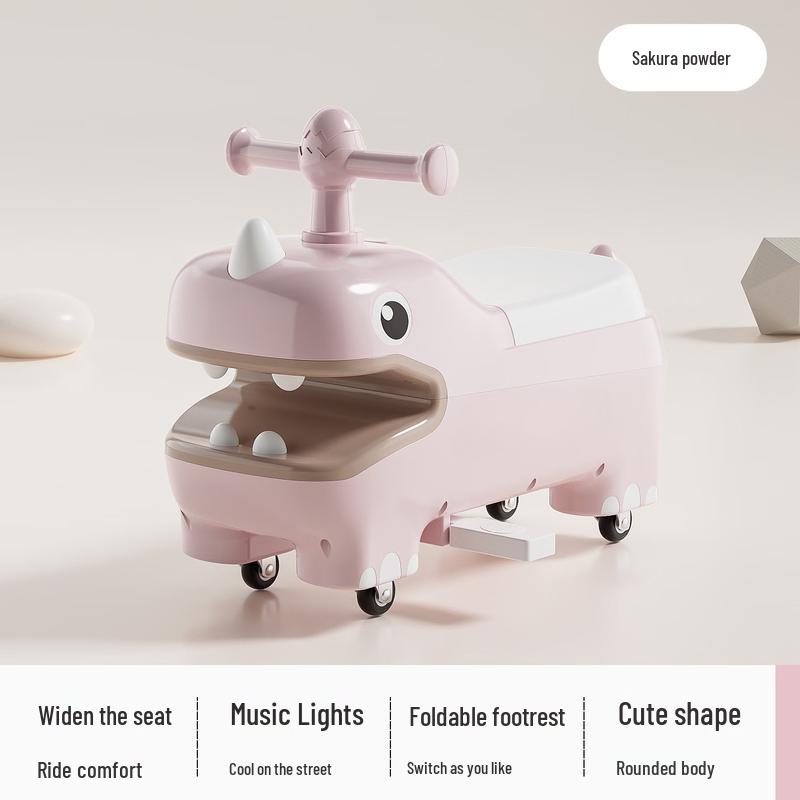 TLXT Cartoon Anti-Rollover Dinosaur Peanut Scooter