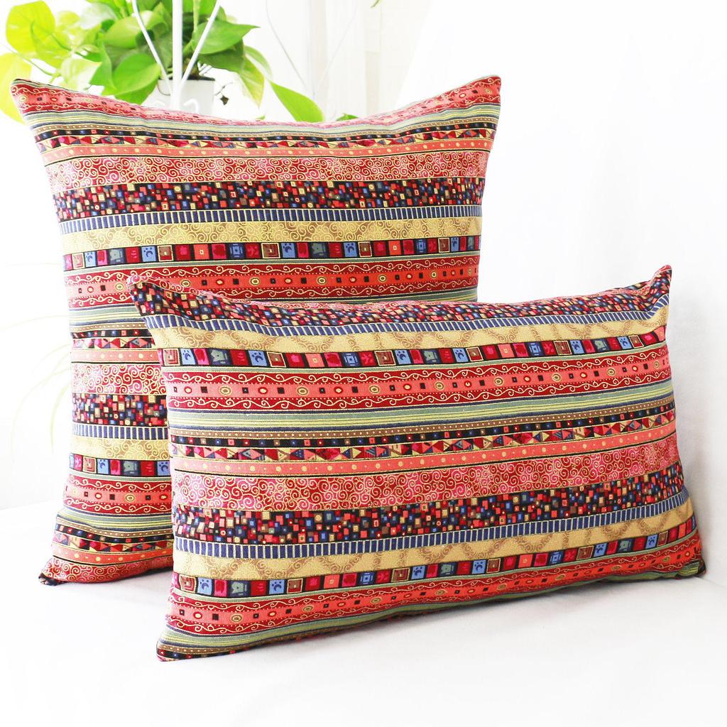 Ethnische Böhmische Baumwolle Leinen Dekorative Kissenhülle für Lange Kissen
