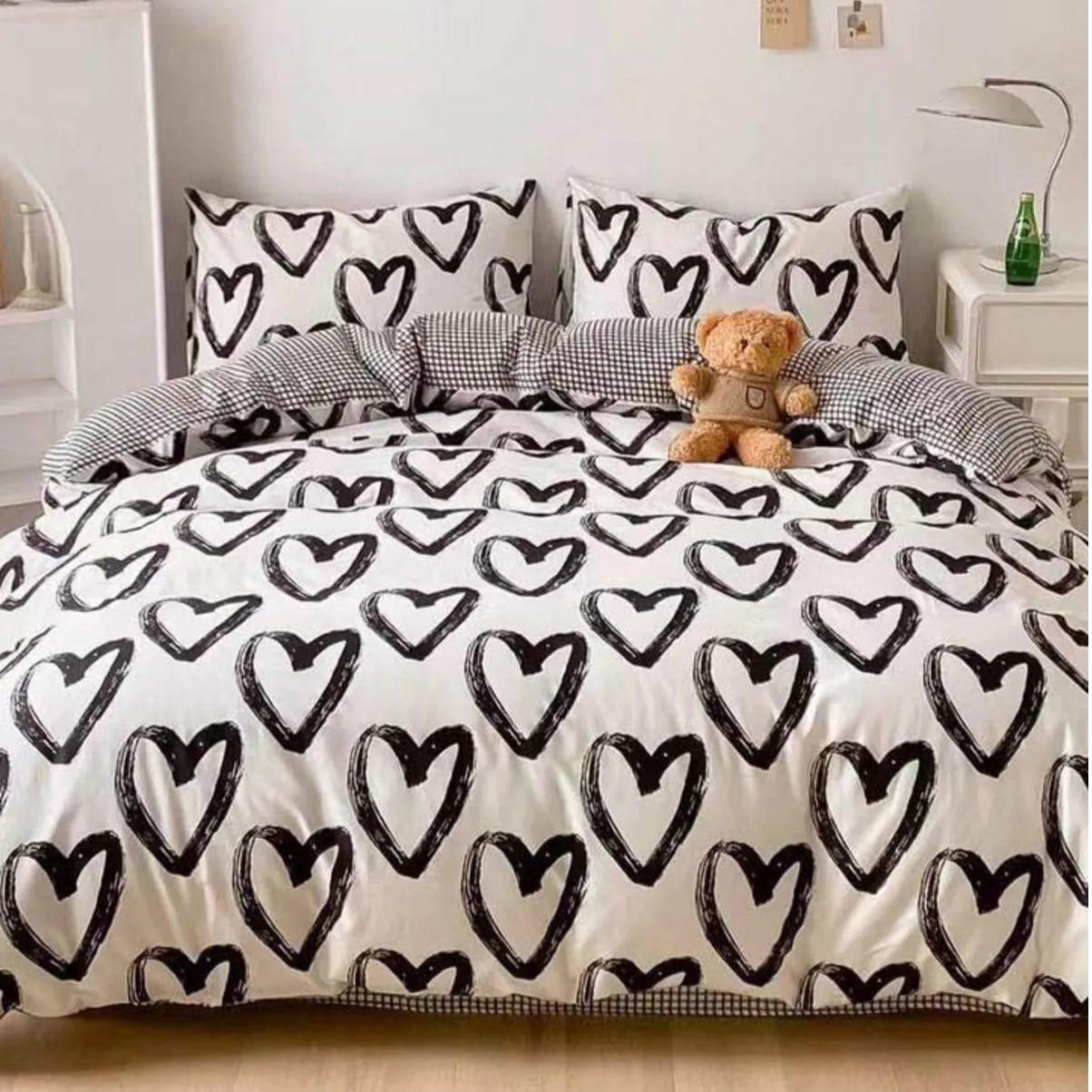 

Одномісний комплект підодіяльників Hearts Plaid, бавовна