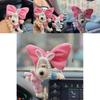 Cute Pink Bunny Bow Car Ornament Plush Hanging Pendant For Girls