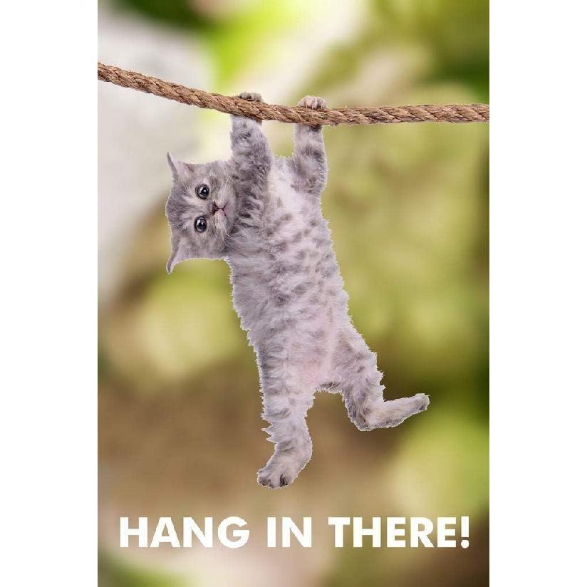 ZMKDLL Cat Hang in There! Cat Retro Metal Sign Poster 12x8 Inch