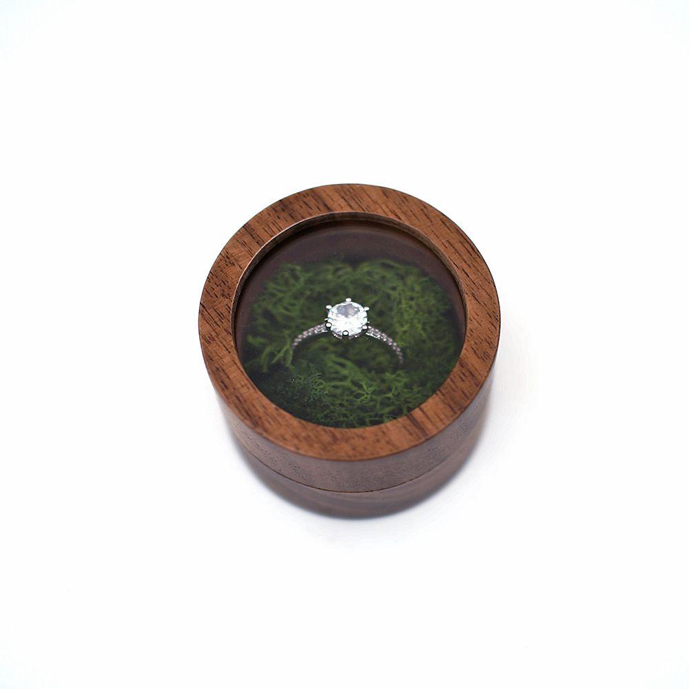 Rustic Wedding Ring Bearer Box, Personalized Window Packging Wedding Decor, Wooden Ring Holder Name Customized Wedding Gifts