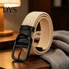 Campus Style Woven Belt Elastic for Women, No Punching Adjustable Waist with Breathable Webbing Retro Metal Pin Buckle, Casual Stretchy Jeans
