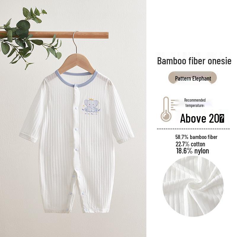 Ultra-Thin Bamboo Baby Rompers: Tagless Pajamas for Spring & Autumn