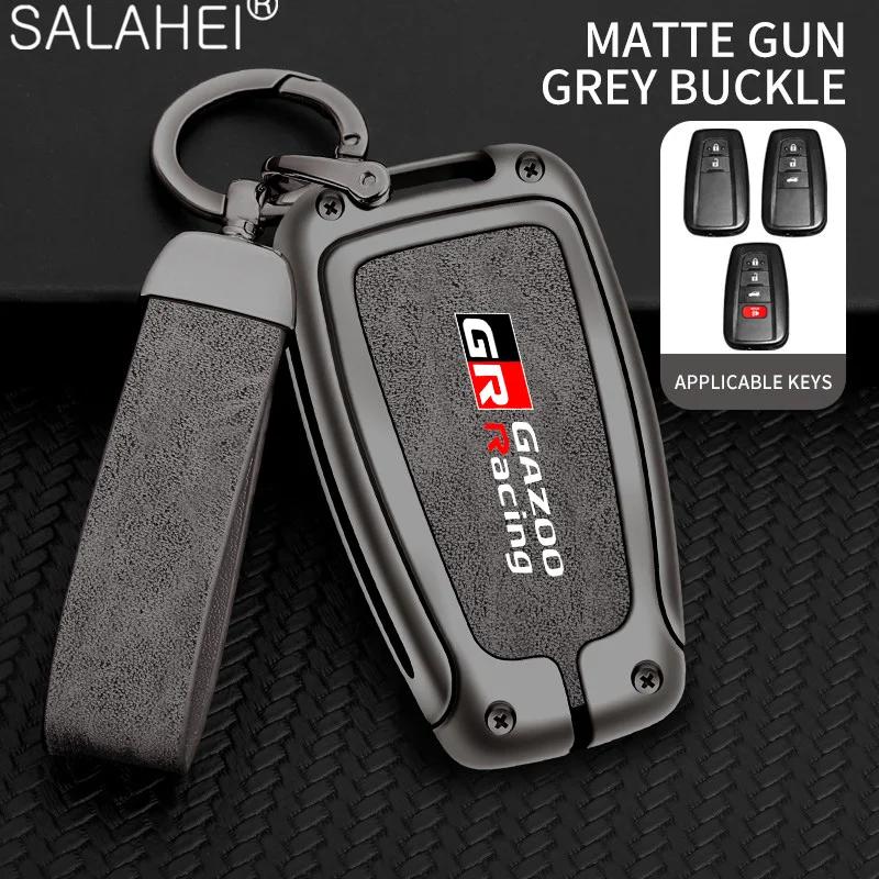 Zinklegierung Auto Schlüsselhülle Schutzhülle Schale Für Toyota GR Gazoo Racing GR 86 Supra Yaris RAV4 Prius Corolla C-HR Camry Auris OM1 gray