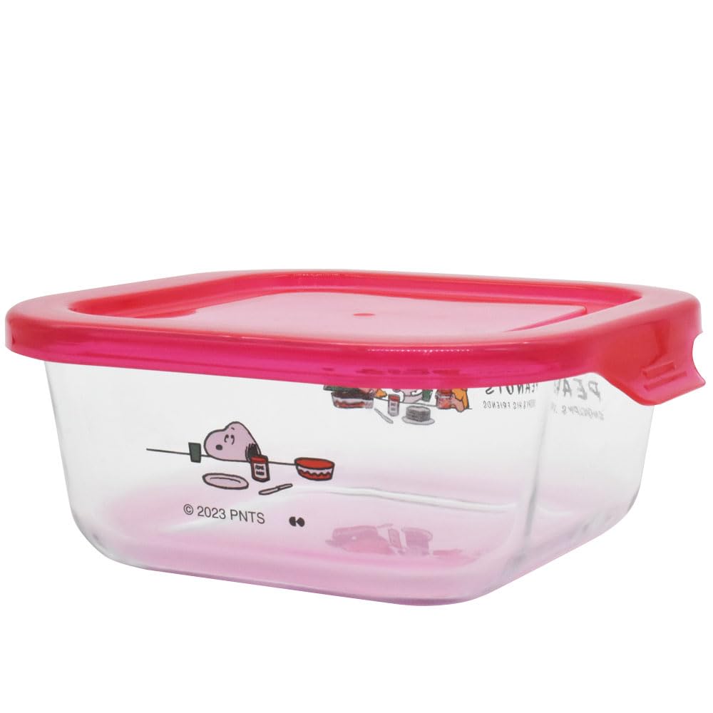 Onishi Ken PEANUTS Glass Container, Red, Small, PK-1810