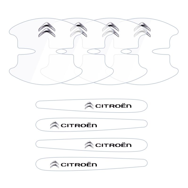 Transparent Car Door Handle Cup Protector Door Bowl Logo Sticker For Citroen C1 C2 C3 C4 C5 C6 C8 C4L DS3 DS4 DS5 DS5LS DS6 DS