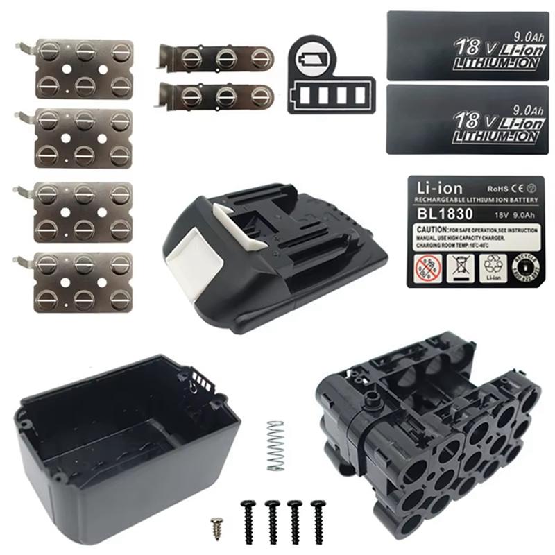 BL1890B Lithium Battery Plastic Case 15X18650 For 18V Li- Battery Pack Box Top Bottom Shell With Sticker чёрный 3070₽