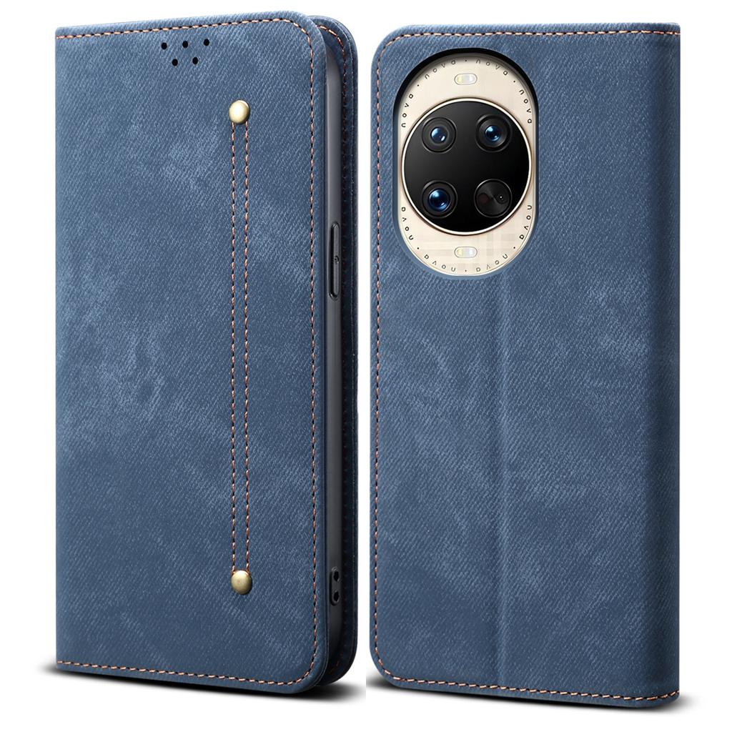 For Huawei nova 14 Ultra 5G Case Jeans Cloth Texture Anti-Scratch Leather Stand Phone Cover