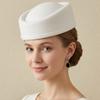 Vintage Topper Hat Retro Airline Stewardess Caps Woolen Top Hat Felt Beret  Masquerade Party