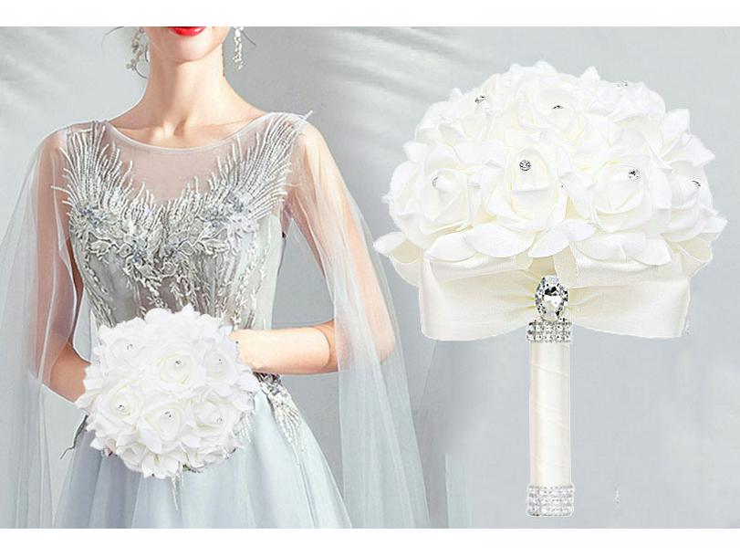 Multicolor PE Foam Bridesmaid Hand Bouquet for Weddings