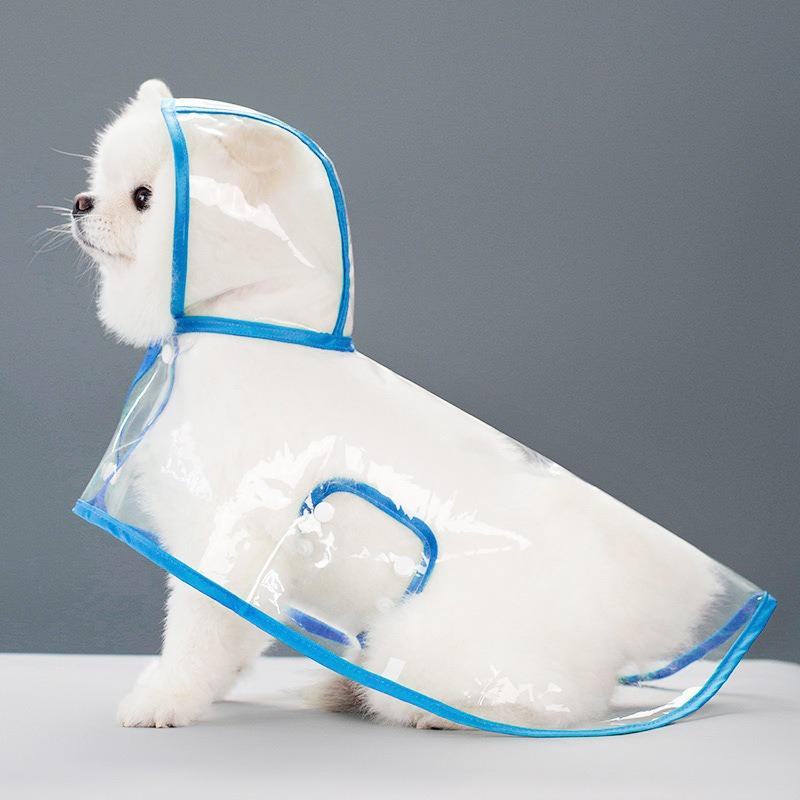 Pet Dog Puppy Transparent Rainwear Raincoat Pet Hooded Waterproof Jacket Clothes Soft EVA Small Dogs Raincoat Puppy Rain Poncho