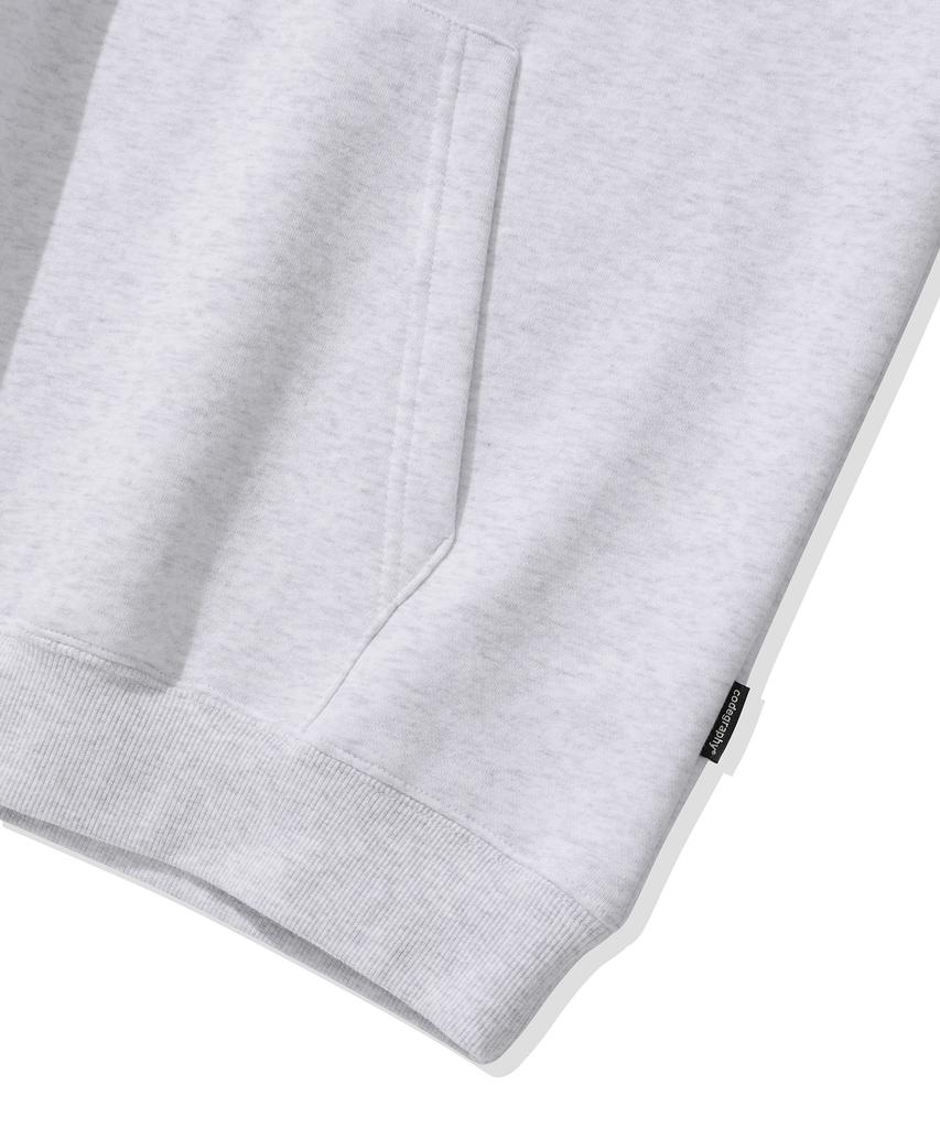 Fleece-Lined Cgp Arch Logo Hoodie_Melange Grey