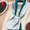 Zhi Jin Lou Handmade Su Embroidery Double-Layer Silk Scarf