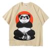 Indignation Panda Printing Men T-Shirts Cotton Short Sleeve Breathable Tops Ttshirts Summer Men Vintage Harajuku Loose Tees