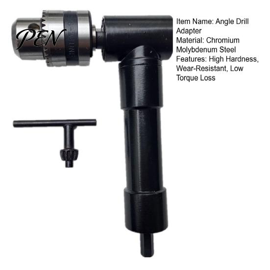 Narrow Space Drilling Accessory 90 Degree Right Angle Drill Attachment, Corner Adapter with 0.8-10mm 3-Jaw Chuck, Compatible Most Bits Professional