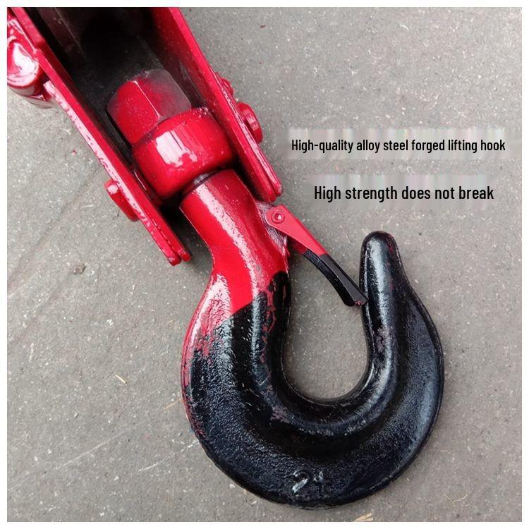 Heavy-Duty Lifting Pulley Block with Bearings and Hook for Manual Hoisting