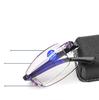Two Pairs Foldable Reading Glasses Anti Blue Light Portable Rimless Frame for Women Men +0 75 To +4 00