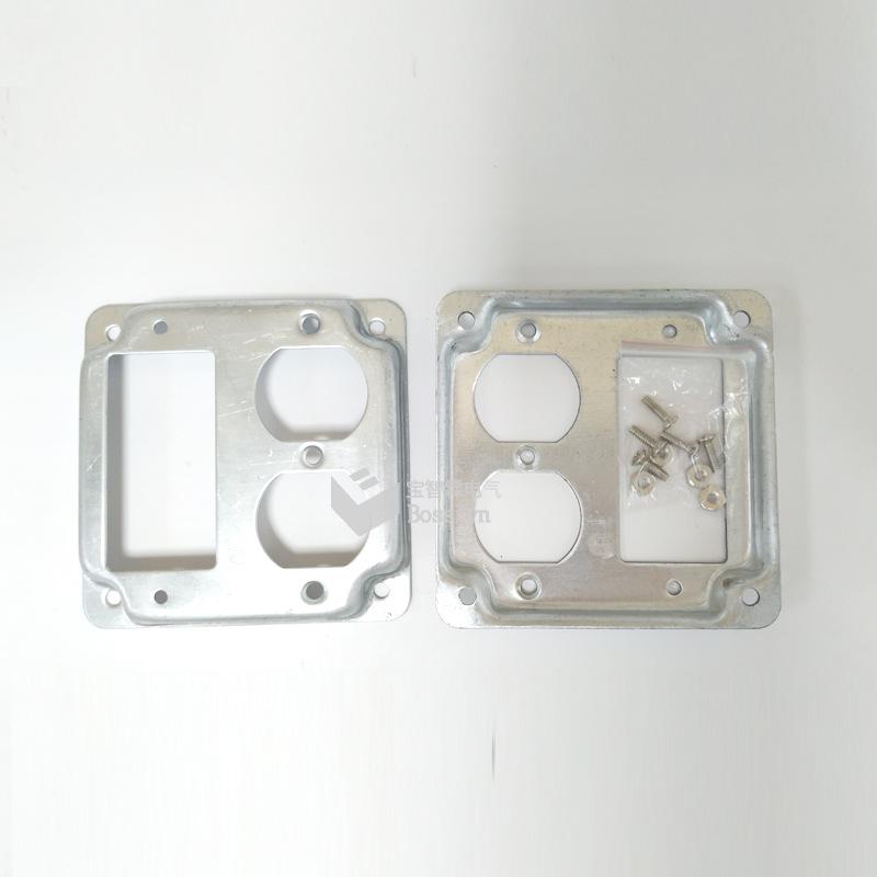 US Standard Double Industrial Switch Socket with Galvanized Panel Faceplate SG4418