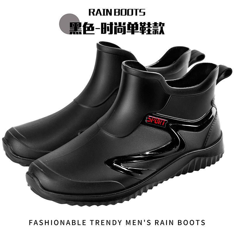 

Rain shoes new short tube men s waterproof and non-slip work rubber shoes low-top soft-soled fishing rain boots men s water shoes 40