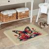 1PC Butterfly & Floral Harmony Kitchen Rug Non-Slip Door Mat Pop design Bathroom Rug Bath Mat Carpet for Home Sink Laundry Decor