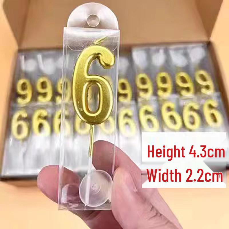 Gold Long Number Birthday Cake Candles - Boxed for Children's First Birthday