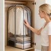 Hanging Garment Bag Dustproof Clothes Bag Clear Suit Bag with Side Zipper Dress Bag with 10" Gussets for Closet Storage Moving Organization
