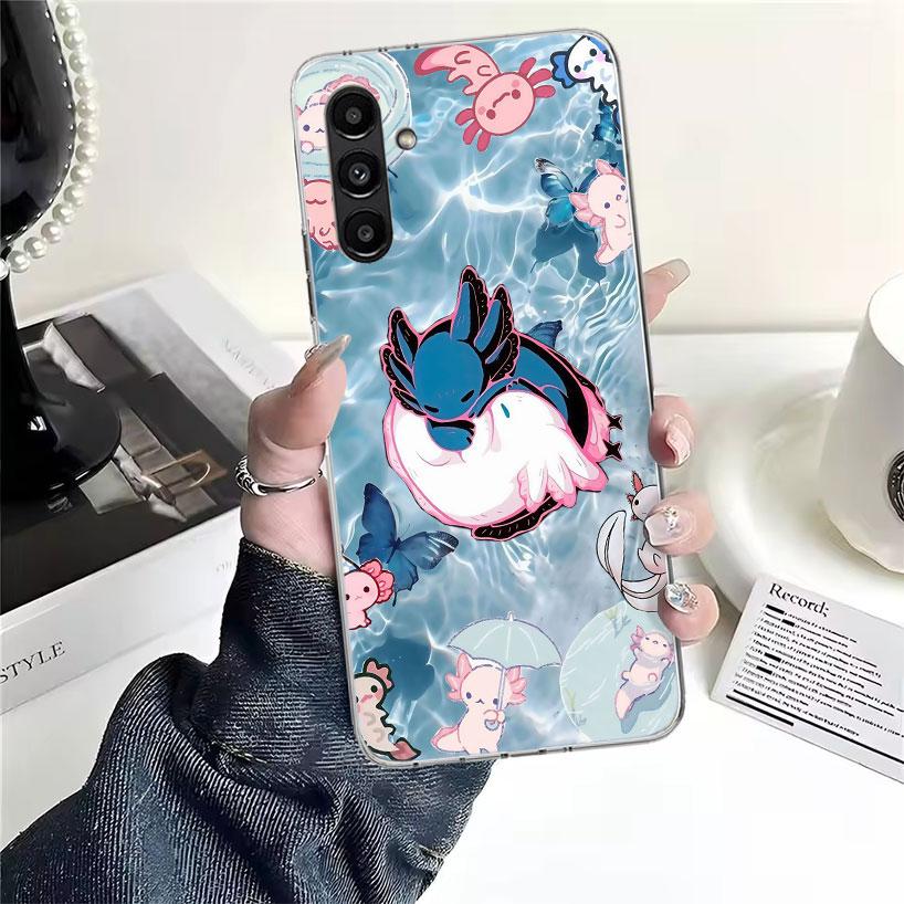 Cute Axolotl Kawaii Phone Case For Samsung Galaxy A13 A14 A15 A16 A17 A53 A54 A55 A56 A57 A33 A34 A35 A36 A37 A23 A24 A25 A26 Ga
