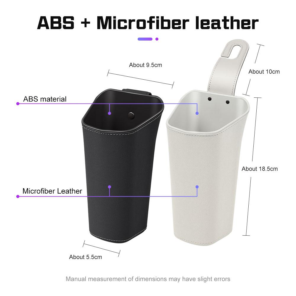 For BMW E38 E46 F15 E90 E92 E87 G20 G30 X1 Leather car door water cup holder backrest hanging storage box Waterproof Trash can