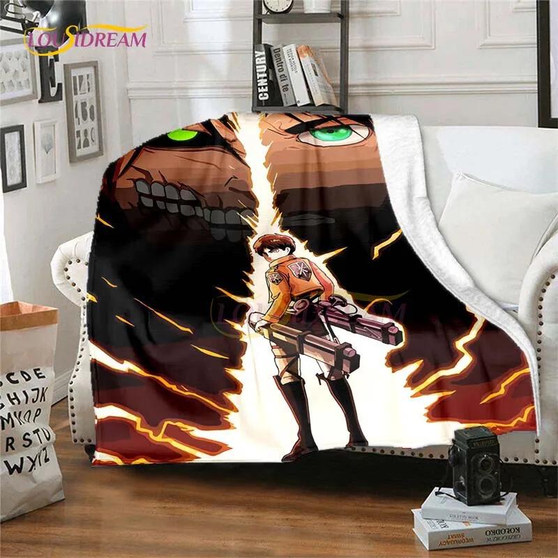 Attack On Titan Blanket Cover Anime Blankets for Beds Sofas Soft Carpet Warm Bed Sheet Bedspread Bedding Queen Size Room Decor