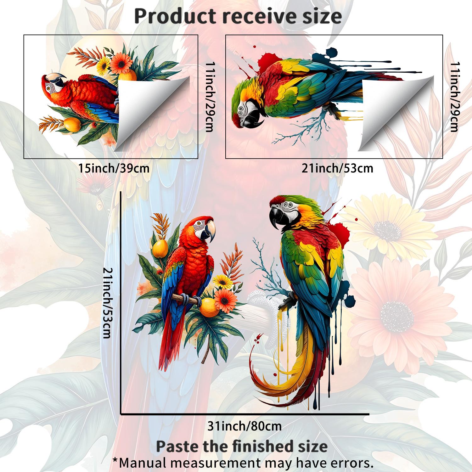 

Colorful Parrot Window Stickers Can Be Used for Non-adhesive Stickers on Living Rooms, Bedrooms and Balconies. JDT-A535