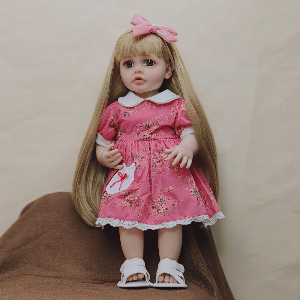 55cm Miękka silikonowa zabawka winylowa na całe ciało Reborn mała dziewczynka lalka Betty realistyczna noworodek peruka włosy prezenty dla dzieci zabawki