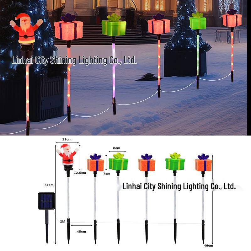 2025 Solar Weihnachts-Weihnachtsmann und Schneemann Leuchtende Lichterkette für Außendekoration