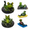 Harz Gartenornamente Froschstatue Wasser schwimmend mit Froschornament Lieblicher Frosch Figur Statuen für Außen Teich Poolrand