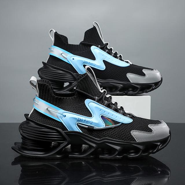 Nya Herr Sneakers Andningsbara Blad Löparskor Herr Dämpande Träningsskor Lätta Stor Storlek Fritidsskor Herrskor