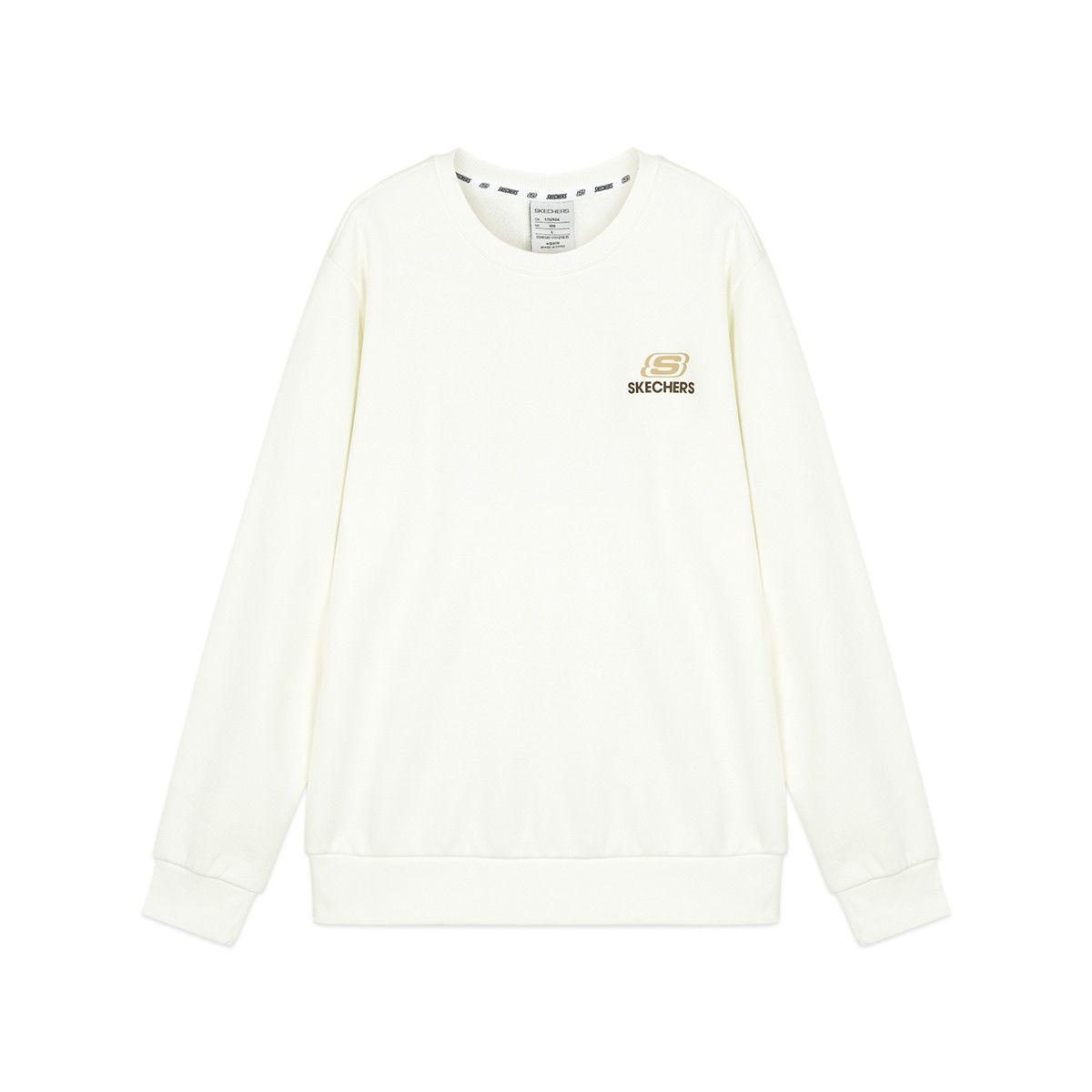 Skechers Colorful Casual Series Pullover Warm Round Neck Sweatshirt Women tops Cotton-Candy-White L423U163-0074 L