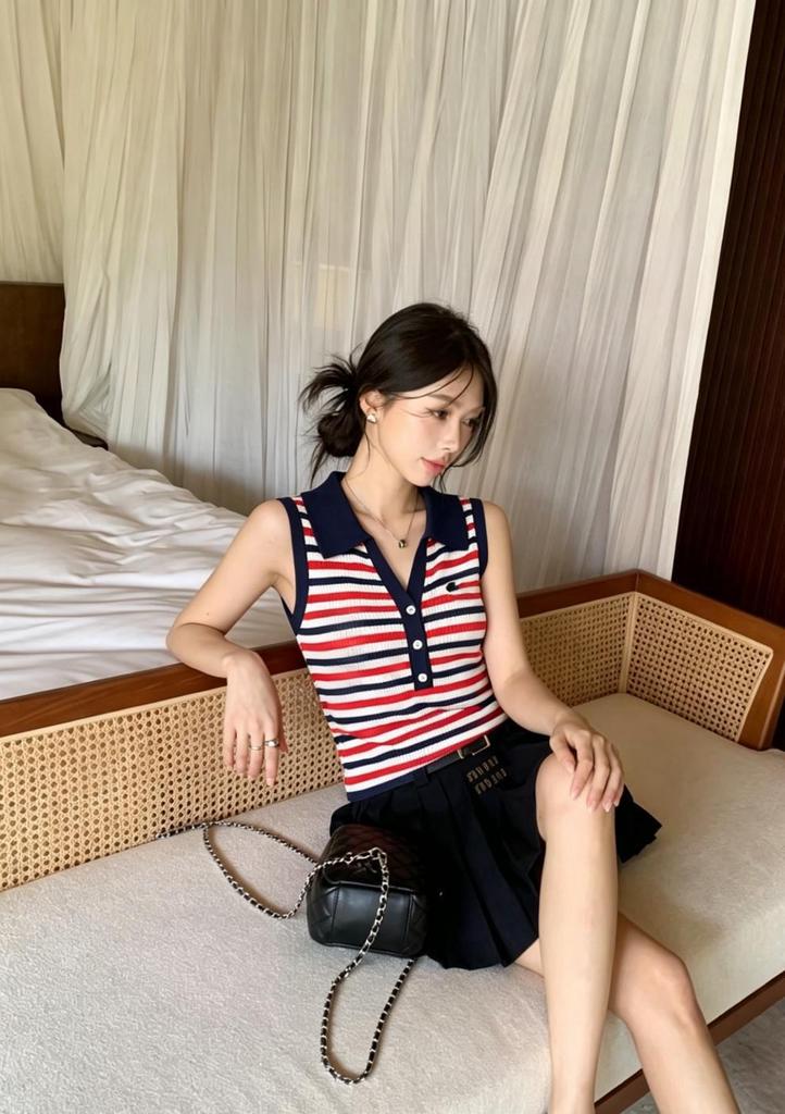 High-Quality European Style Striped Knit Vest - Slim, Fashionable, Versatile