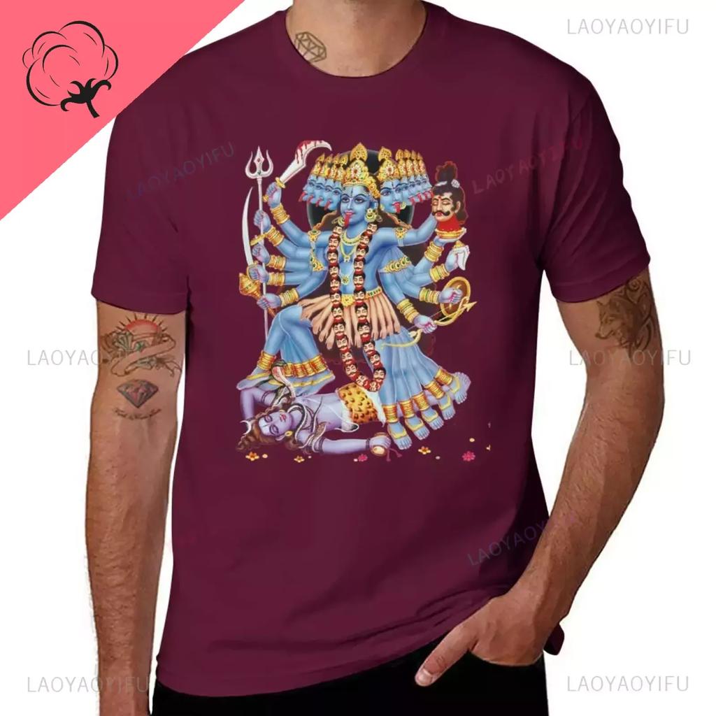 Kali Kalika or Shyama Hindu Goddess Printed TShirt High Quality Cotton New Edition Sweat Plain T Shirts Men Ropa Hombre