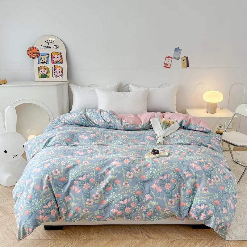 1Pc Printing Cotton Duvet Cover No filler,Breathable Skin Friendly Fabric Comfortable Plants and Flowers pattern,Bedroom Bedding