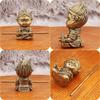 Yellow Brass Wukong Myth Statue with Ruyi Jingu Bang
